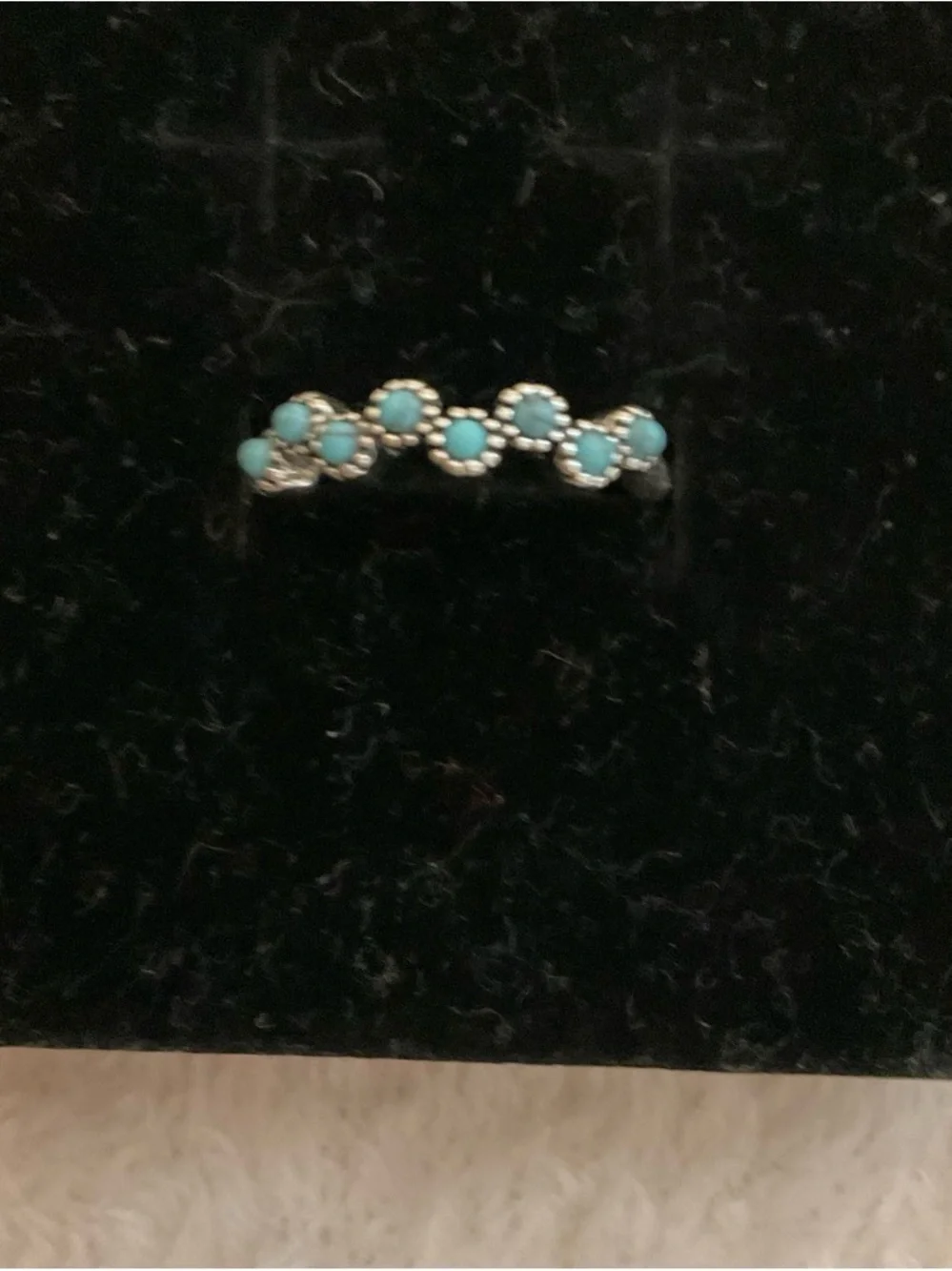 Turquoise Floral Accent Ring - Women Jewelry